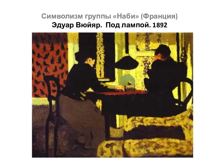 Символизм группы «Наби» (Франция) Эдуар Вюйяр. Под лампой. 1892