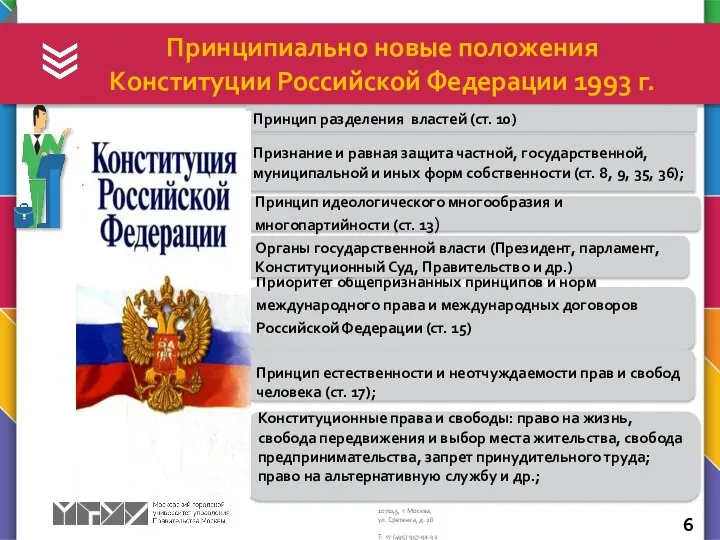 Принципиально новые положения Конституции Российской Федерации 1993 г. Принцип идеологического многообразия
