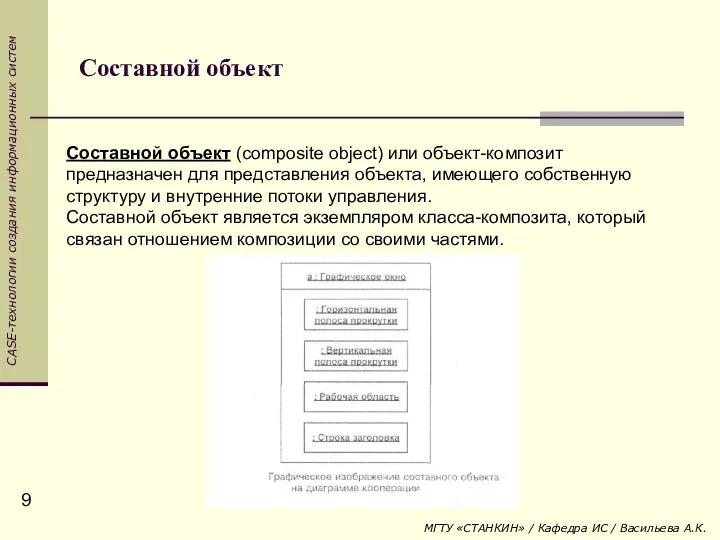 Составной объект Составной объект (composite object) или объект-композит предназначен для представления