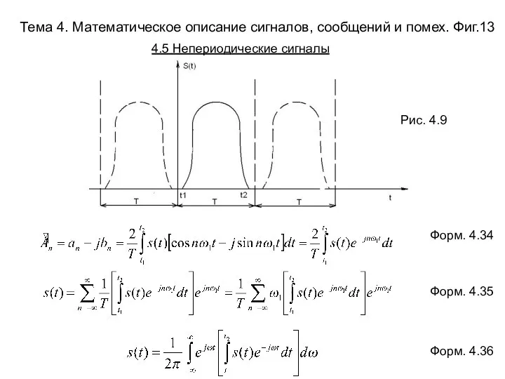 Тема 4. Математическое описание сигналов, сообщений и помех. Фиг.13 Форм. 4.34