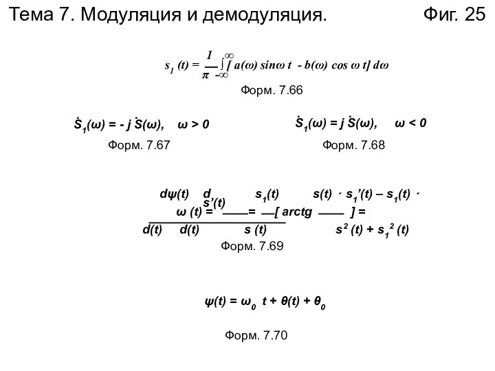 Тема 7. Модуляция и демодуляция. Фиг. 25 1 ∞ s1 (t)