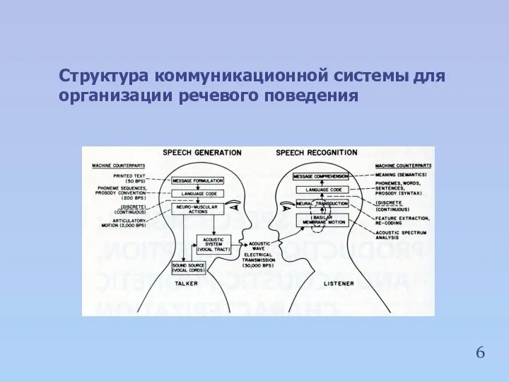 6 Структура коммуникационной системы для организации речевого поведения