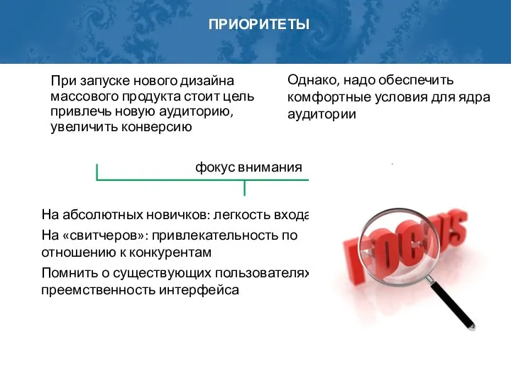 При запуске нового дизайна массового продукта стоит цель привлечь новую аудиторию,