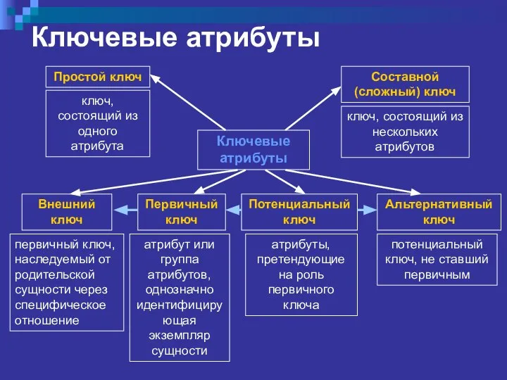 Ключевые атрибуты Ключевые атрибуты