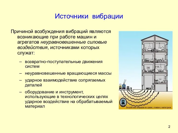 Причиной возбуждения вибраций являются возникающие при работе машин и агрегатов неуравновешенные