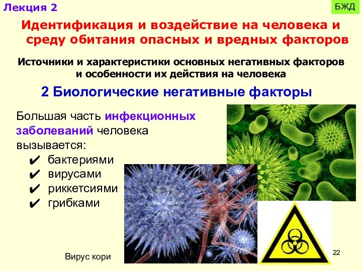 БЖД Идентификация и воздействие на человека и среду обитания опасных и