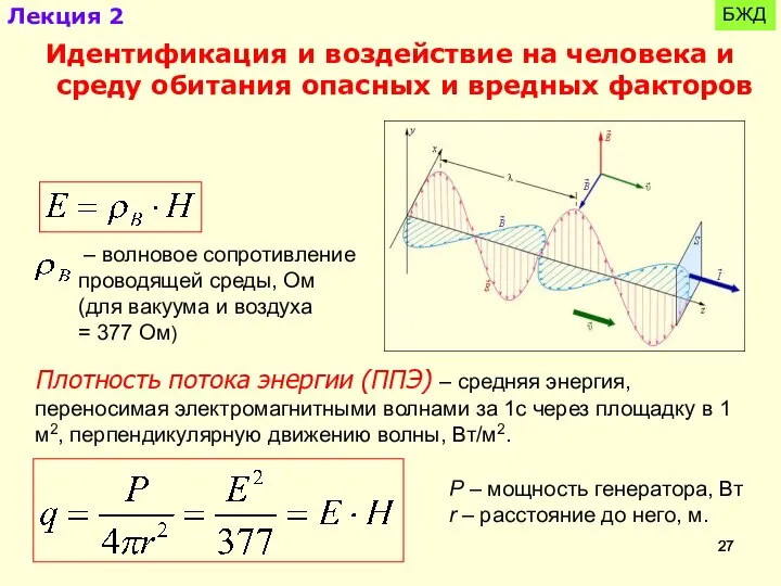 БЖД Идентификация и воздействие на человека и среду обитания опасных и