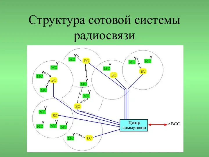 Структура сотовой системы радиосвязи