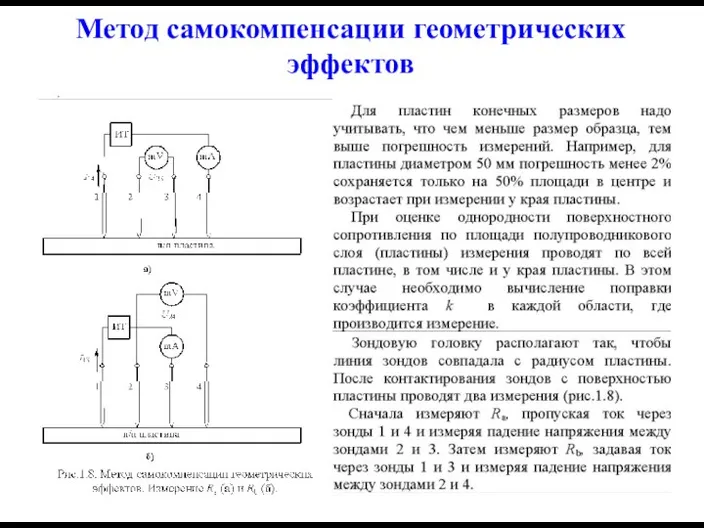 Метод самокомпенсации геометрических эффектов