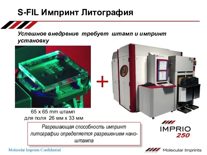 S-FIL Импринт Литография 65 x 65 mm штамп для поля 26