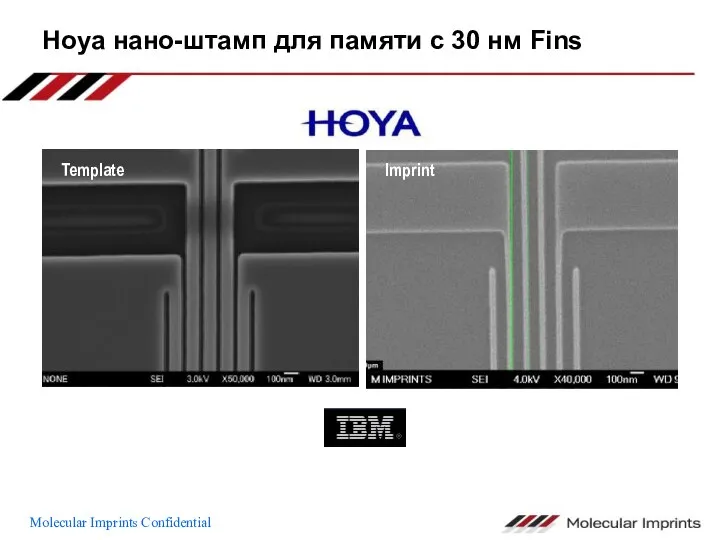 Hoya нано-штамп для памяти с 30 нм Fins Template Imprint