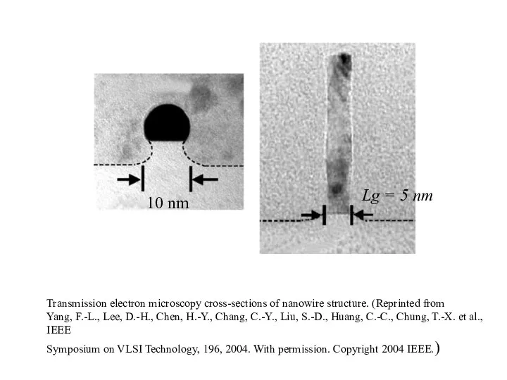 Transmission electron microscopy cross-sections of nanowire structure. (Reprinted from Yang, F.-L.,