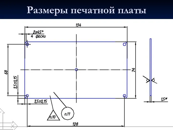 Размеры печатной платы