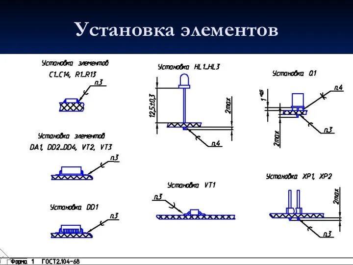 Установка элементов