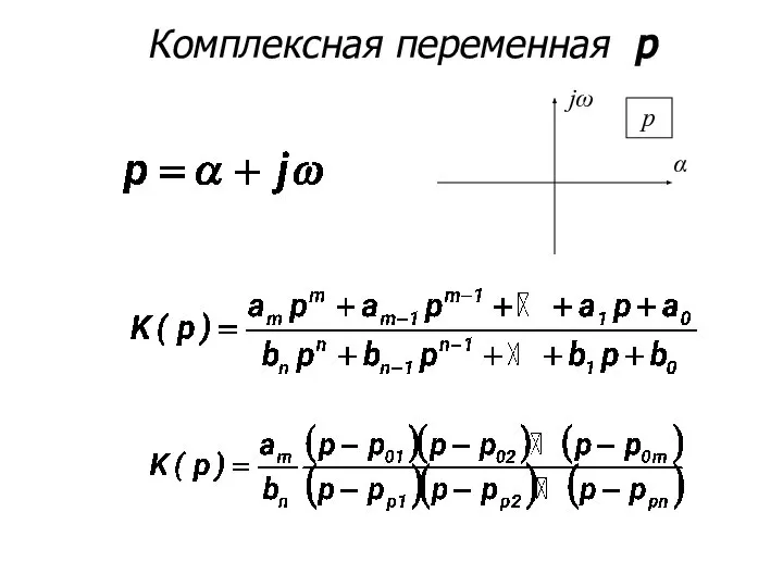 Комплексная переменная p α jω p