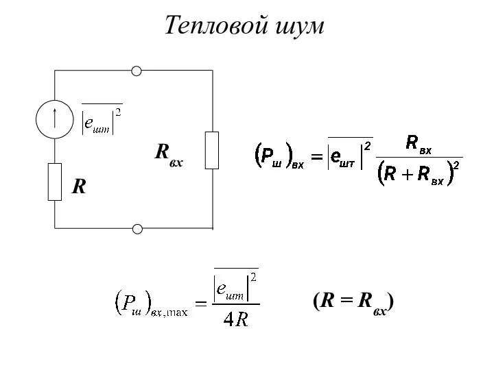 Тепловой шум R Rвх (R = Rвх)