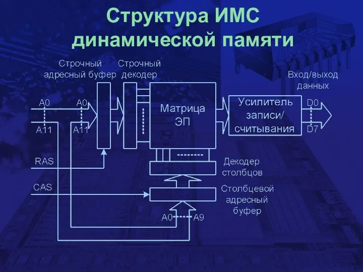 Структура ИМС динамической памяти