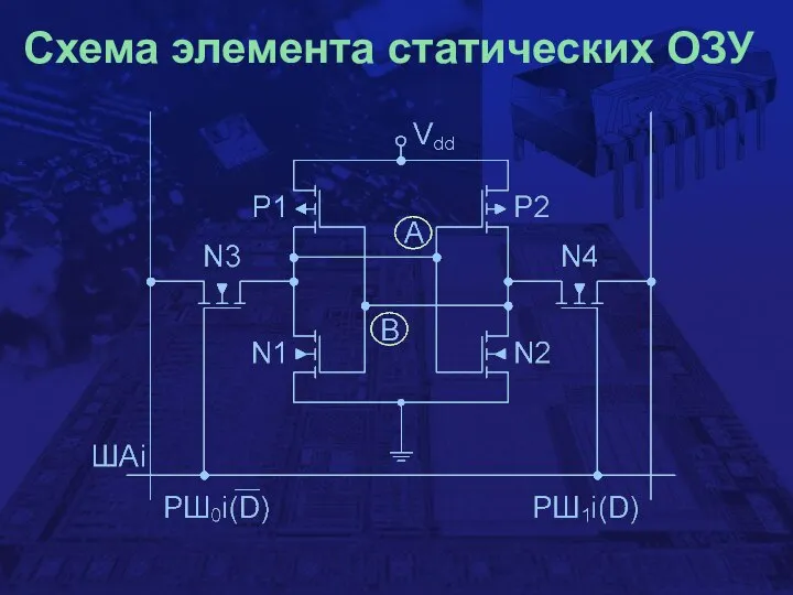 Схема элемента статических ОЗУ