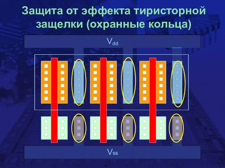 Защита от эффекта тиристорной защелки (охранные кольца)