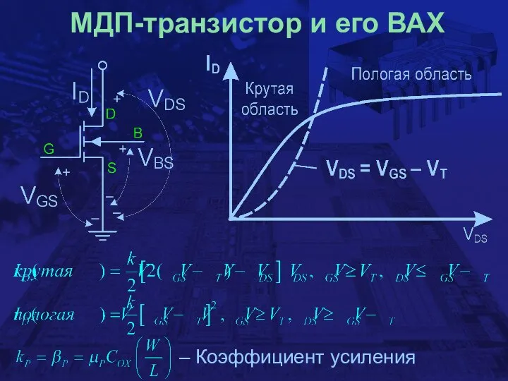 МДП-транзистор и его ВАХ – Коэффициент усиления