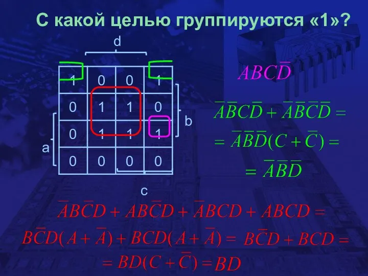 С какой целью группируются «1»?