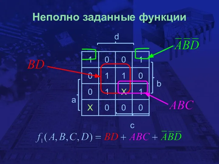 Неполно заданные функции