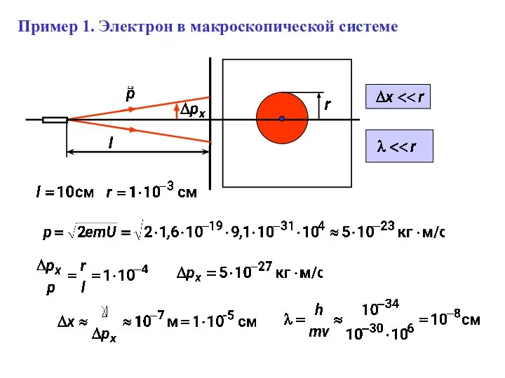 Пример 1. Электрон в макроскопической системе