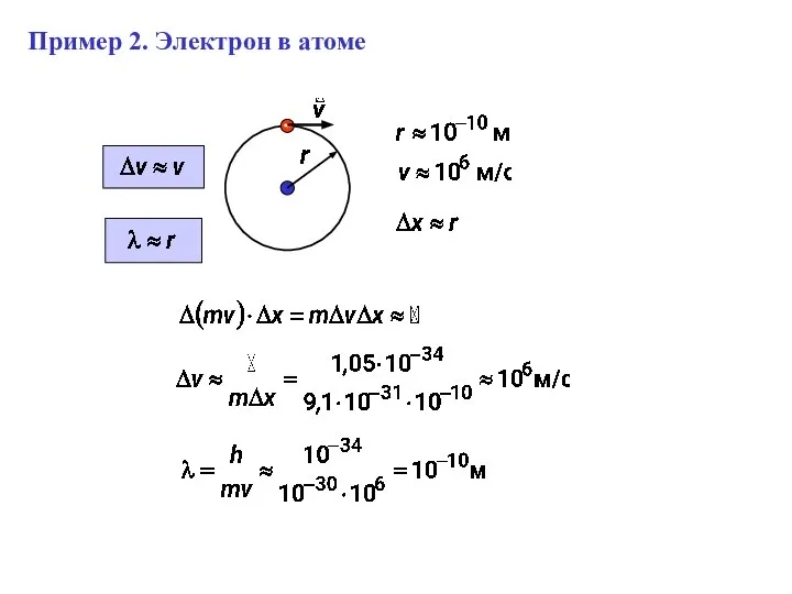 Пример 2. Электрон в атоме