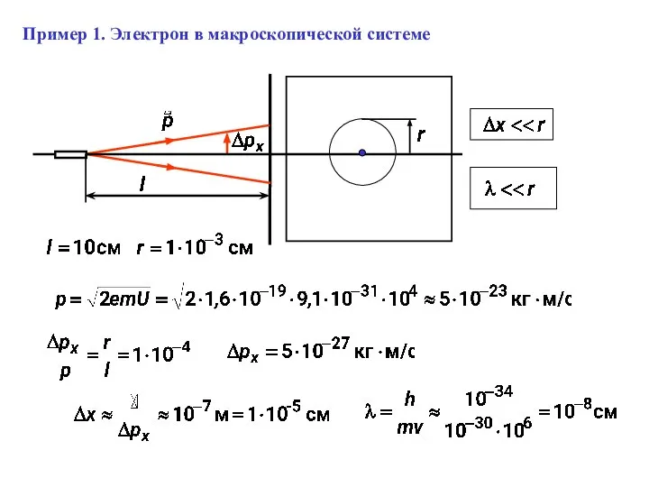 Пример 1. Электрон в макроскопической системе