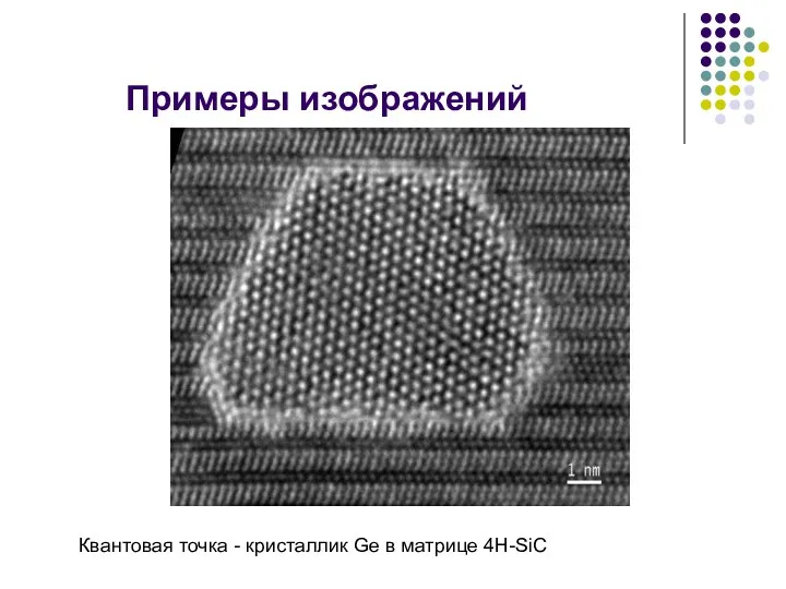 Примеры изображений Квантовая точка - кристаллик Ge в матрице 4H-SiC