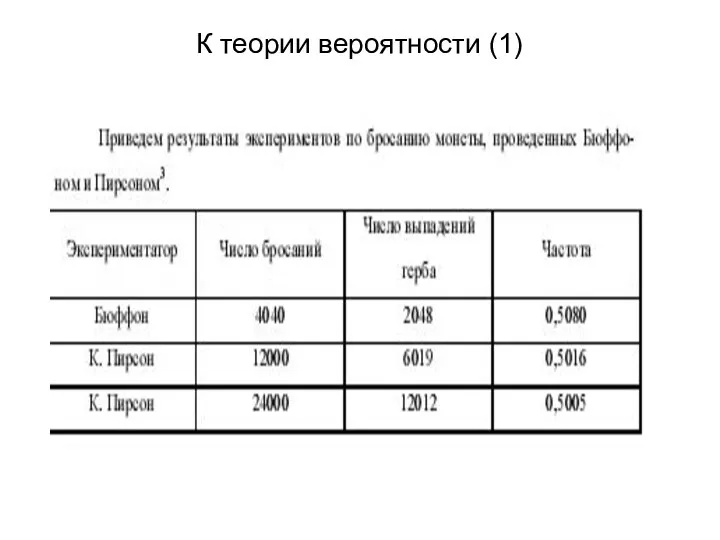 К теории вероятности (1)