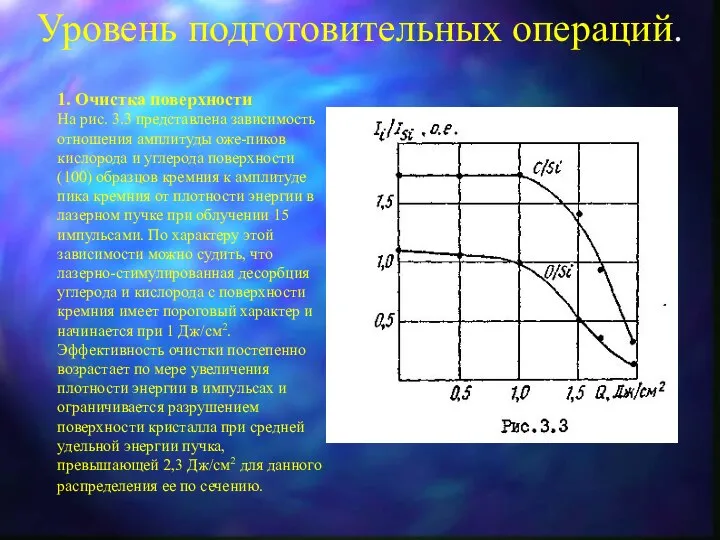 Уровень подготовительных операций. 1. Очистка поверхности На рис. 3.3 представлена зависимость