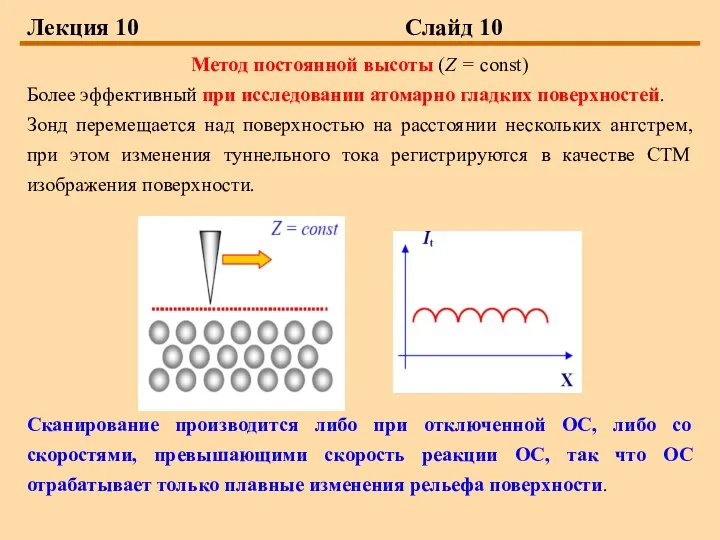 Лекция 10 Слайд 10 Метод постоянной высоты (Z = const) Более