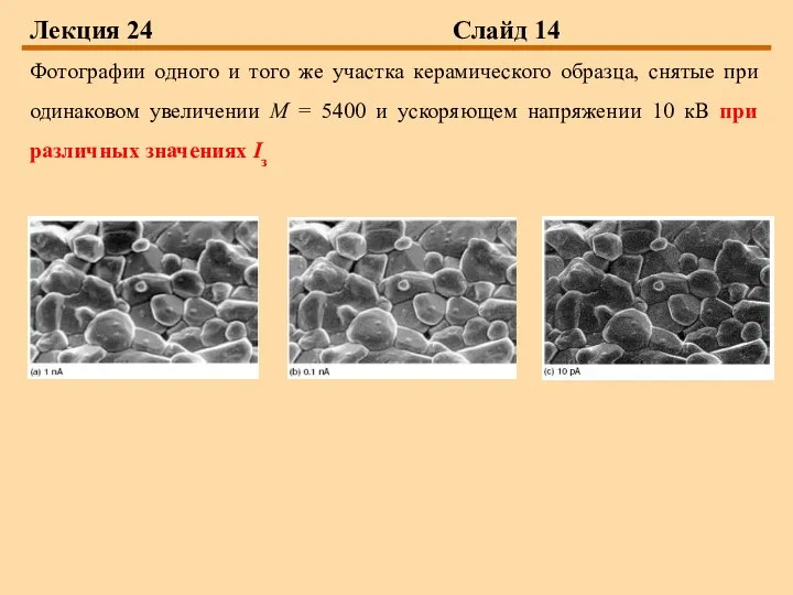 Лекция 24 Слайд 14 Фотографии одного и того же участка керамического