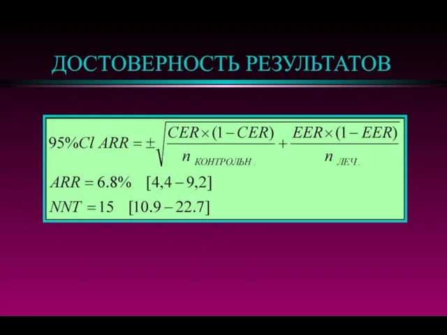 ДОСТОВЕРНОСТЬ РЕЗУЛЬТАТОВ