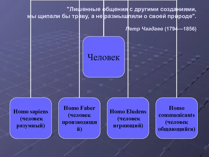 "Лишенные общения с другими созданиями, мы щипали бы траву, а не