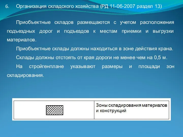 Организация складского хозяйства (РД 11-06-2007 раздел 13) Приобъектные складов размещаются с