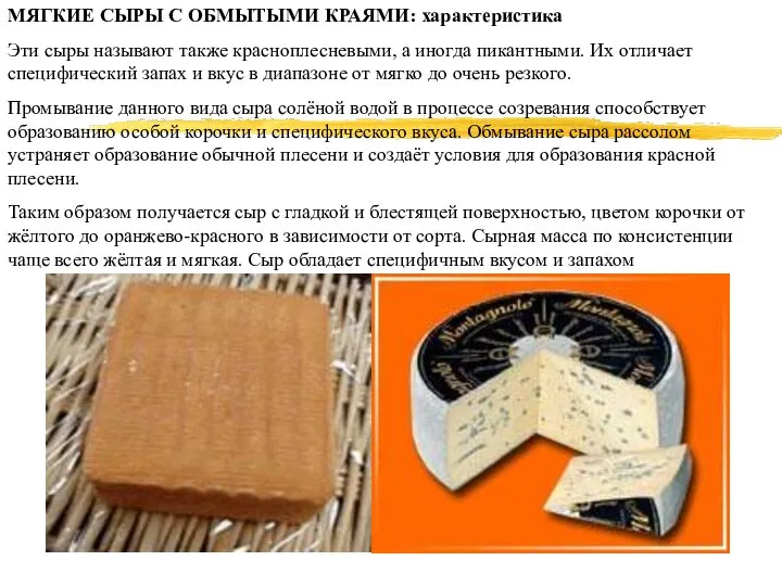 МЯГКИЕ СЫРЫ С ОБМЫТЫМИ КРАЯМИ: характеристика Эти сыры называют также красноплесневыми,