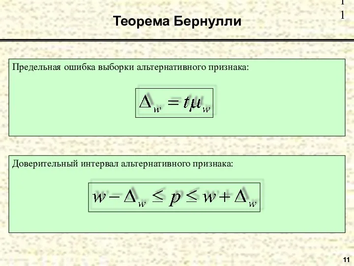 11 Теорема Бернулли