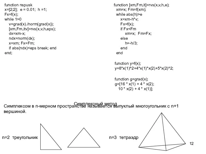 function y=f(x); y=8*x(1)^2+4*x(1)*x(2)+5*x(2)^2; function g=grad(x); g=[16 * x(1) + 4 *