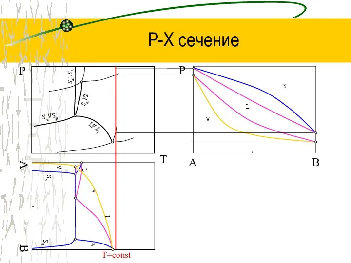 P-Х сечение T Р B Р Sα VL SαL Sβ S