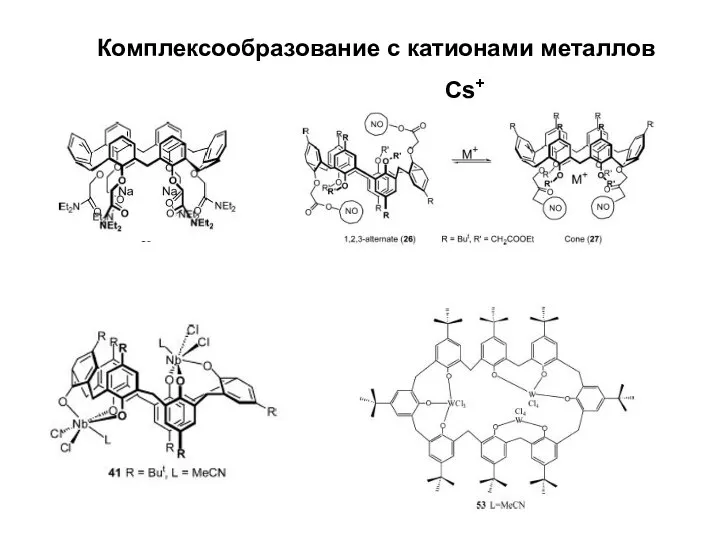 Комплексообразование с катионами металлов Cs+