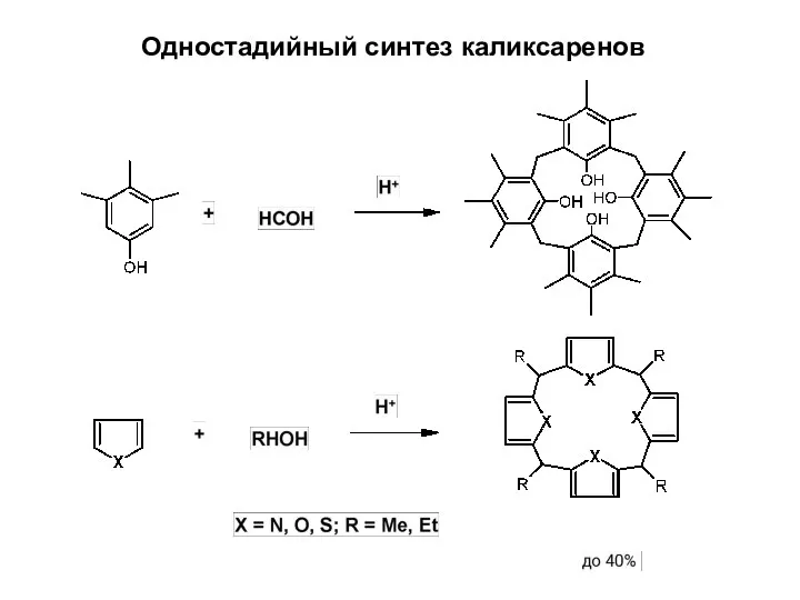 Одностадийный синтез каликсаренов