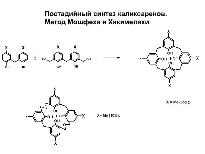 Постадийный синтез каликсаренов. Метод Мошфеха и Хакимелахи