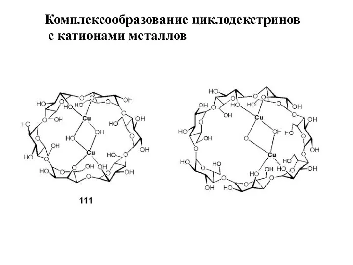 Комплексообразование циклодекстринов с катионами металлов