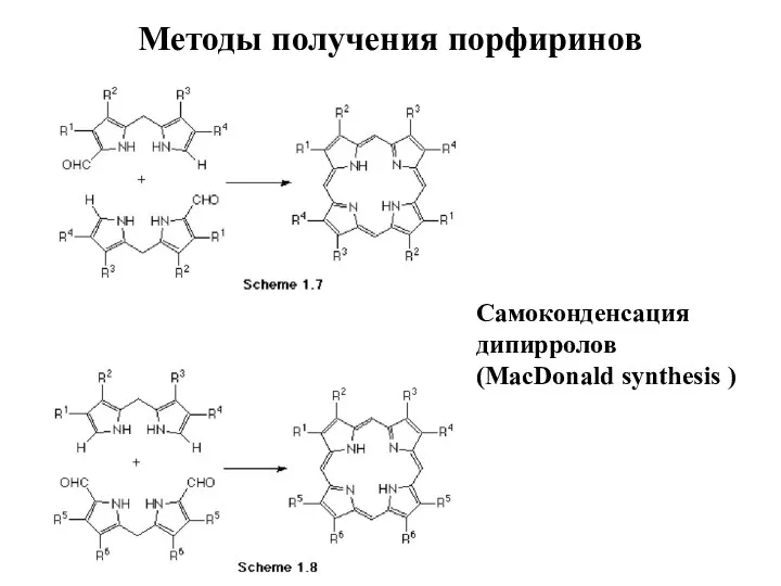 Методы получения порфиринов Самоконденсация дипирролов (MacDonald synthesis )