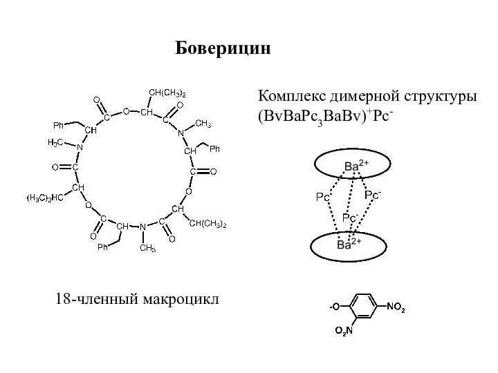 Боверицин Комплекс димерной структуры (BvBaPc3BaBv)+Pc- 18-членный макроцикл