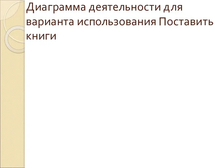 Диаграмма деятельности для варианта использования Поставить книги