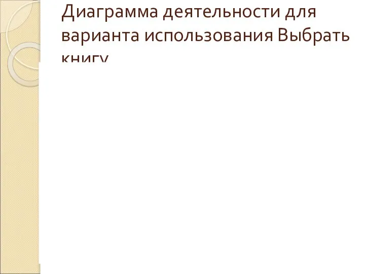 Диаграмма деятельности для варианта использования Выбрать книгу