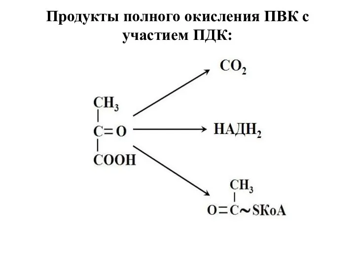 Продукты полного окисления ПВК с участием ПДК: